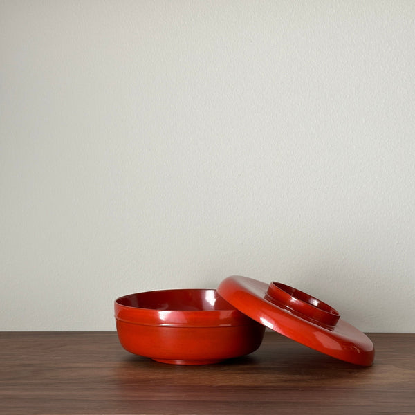 Antique lacquerware Bowl with lids #4 | Japanese Vintage