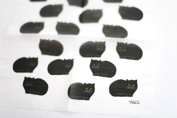 Tomotake black cat paper napkin 50 sheets