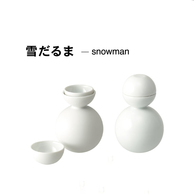 snowman sake bottle and cups