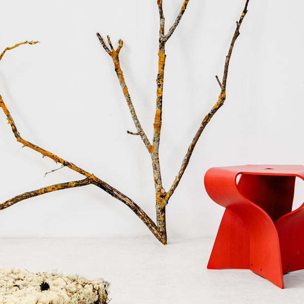 The Mushroom stool in the spectacular RED colour from Tendo Mokko