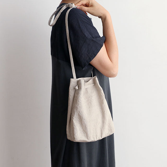 Drawstring Bag in Washed Linen | NAKAGAWA MASASHICHI SHOTEN