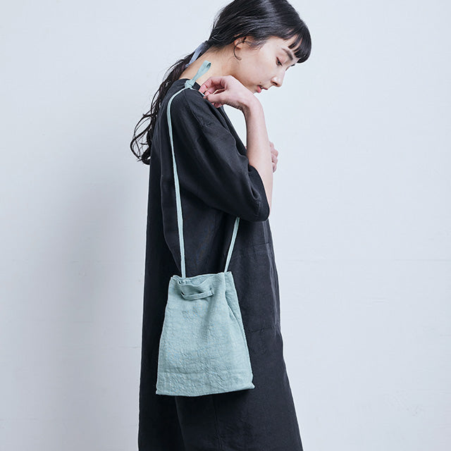 Drawstring Bag in Washed Linen | NAKAGAWA MASASHICHI SHOTEN