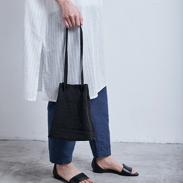 Drawstring Bag in Washed Linen | NAKAGAWA MASASHICHI SHOTEN