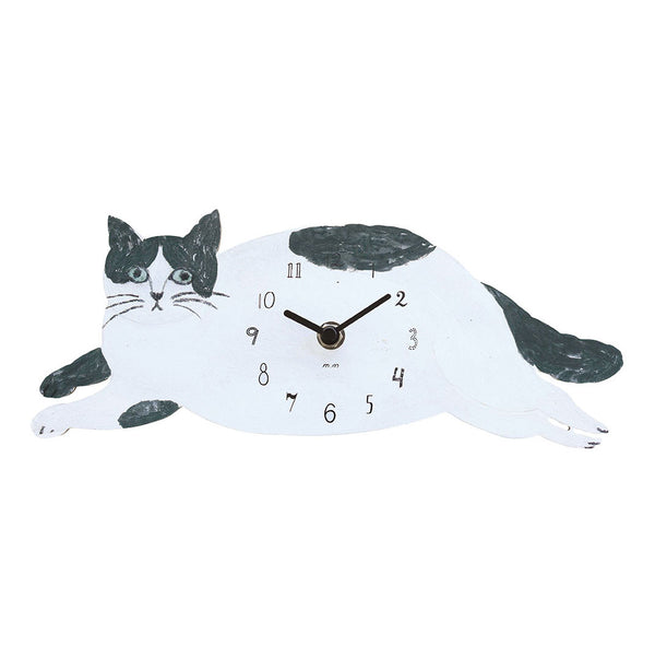 Diecut clock Gray cat | Matsuo Miyuki