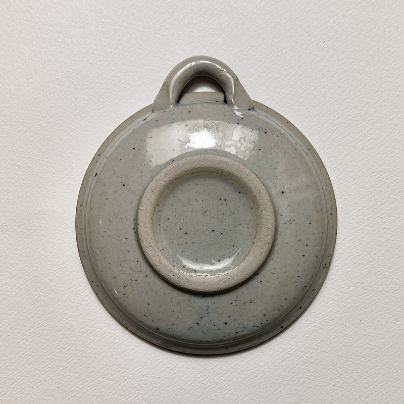 Handmade ceramic grater grey / blue