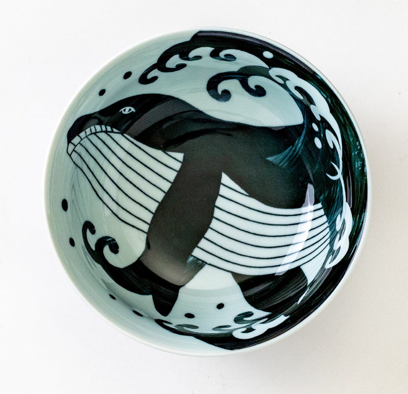Minoyaki Kujira whale (18.5cm) Ramen Bowl