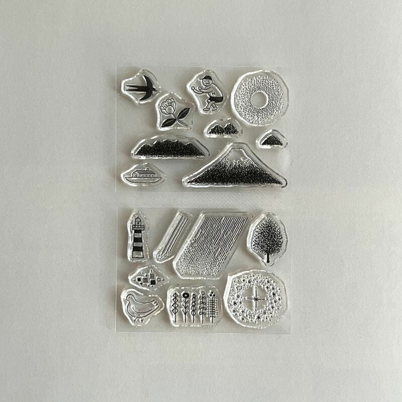 Clear Stamps BOX motif 17 pcs set | shunshun x mizushima