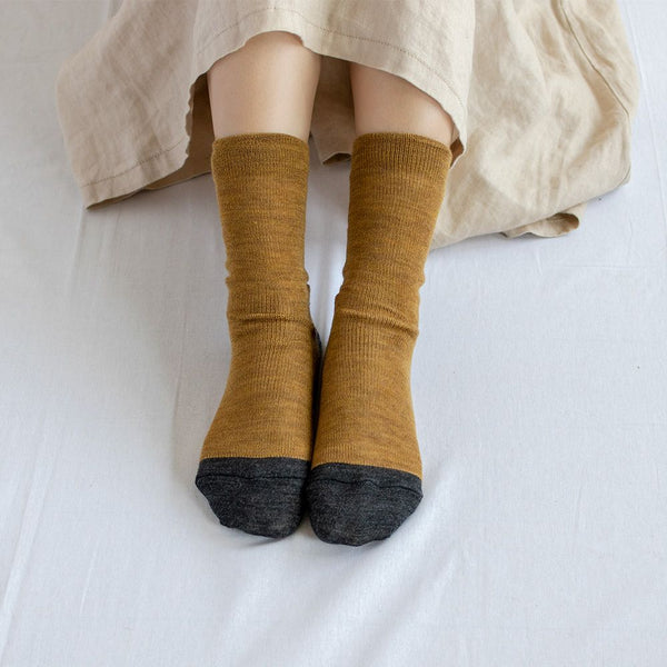 Silk and wool five-toe socks 2 in 1 | two tone
