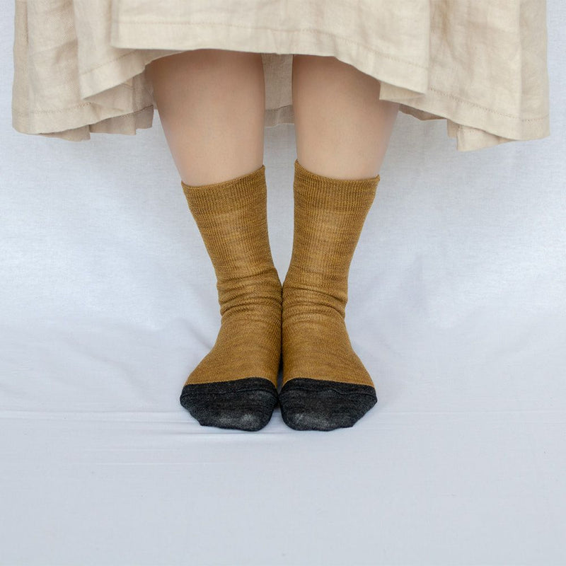 Silk and wool five-toe socks 2 in 1 | two tone