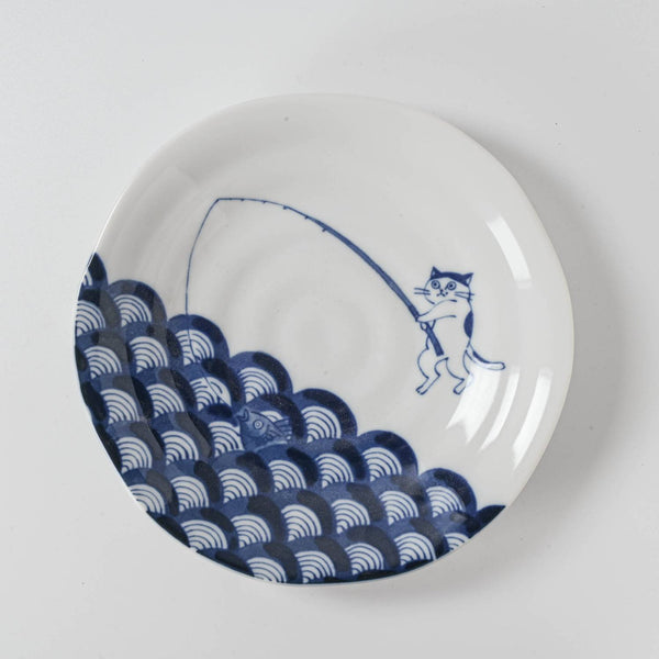 SHICHITA Cat 16.5cm Plate – Seikaiha