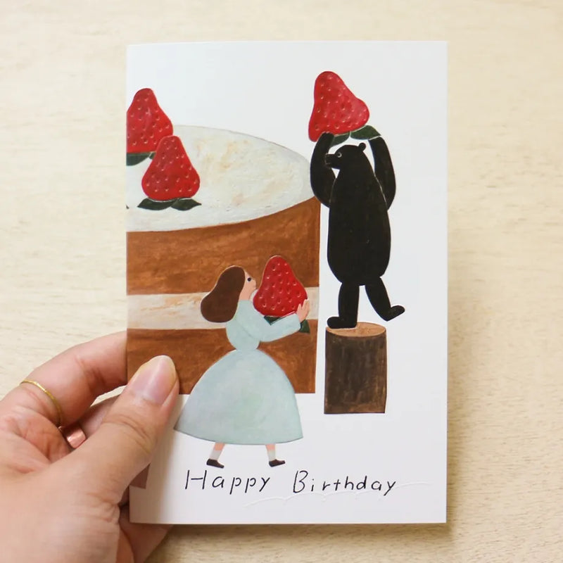 Birthday Card Strawberry Cake | necktie