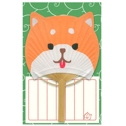 Japanese bamboo fan card | Shiba