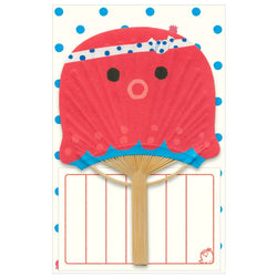 Japanese bamboo fan card | octopus