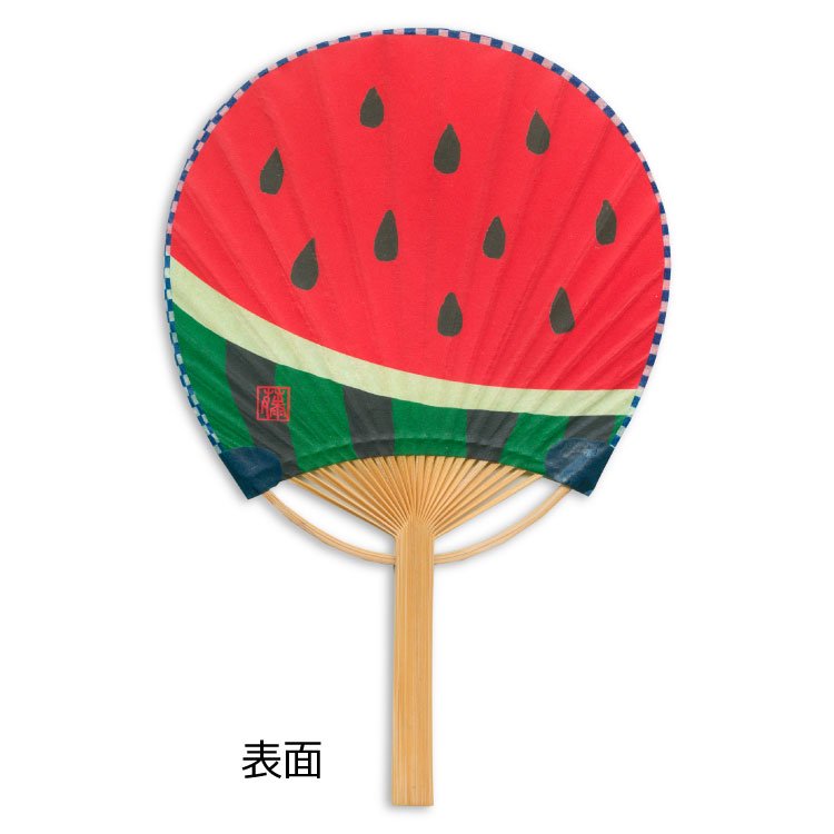 Japanese bamboo fan card | watermelon