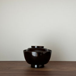 Antique lacquerware Bowl with lid #1 | Japanese Vintage