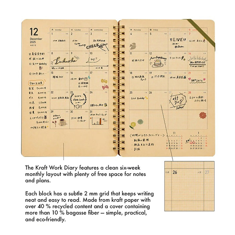 2026 Kleid 2026 Kraft Work Diary B6