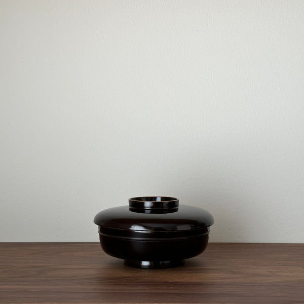 Antique lacquerware Bowl with lid #2 | Japanese Vintage