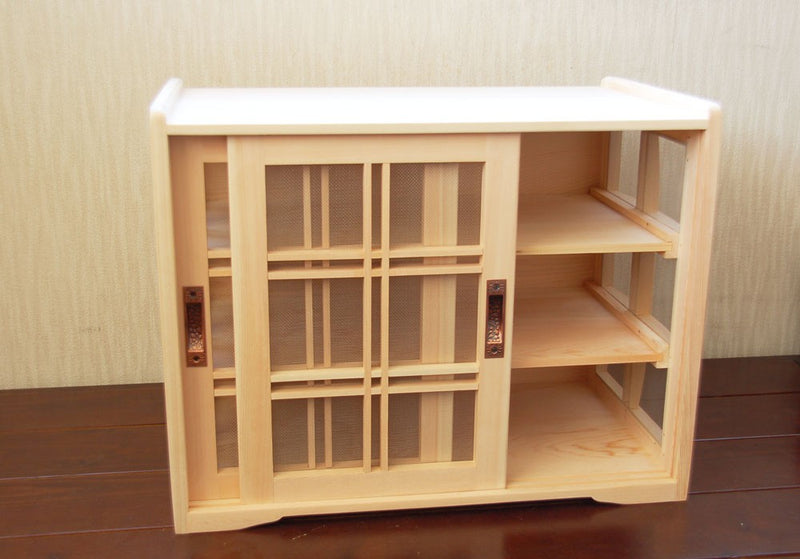 Hinoki storage cabinet | Sliding door
