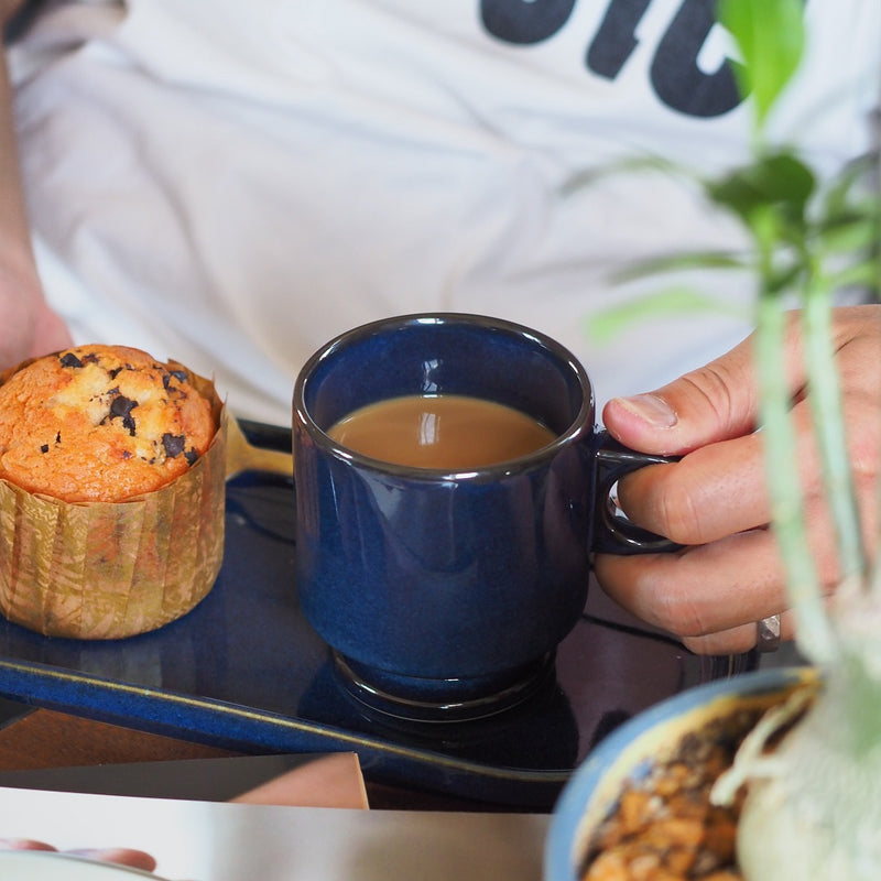 Smith Stacking Footed Mug Navy | Chips