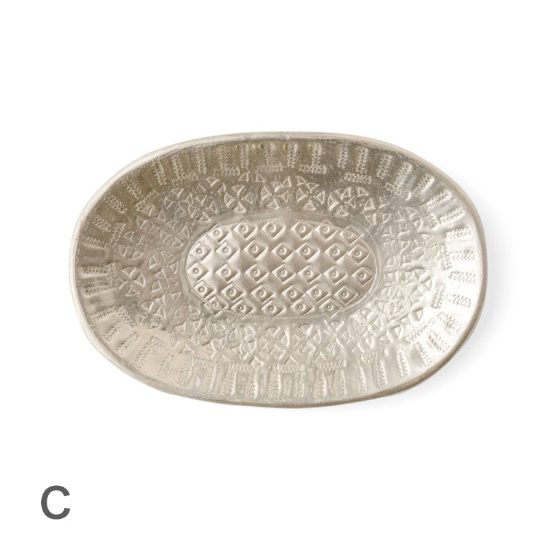 Indian brass tray Silver | AMABRO