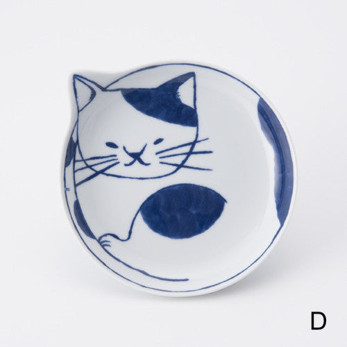 Hasami ware cat plate 11cm