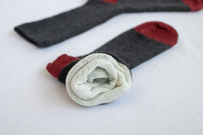 Silk and wool five-toe socks 2 in 1 | two tone