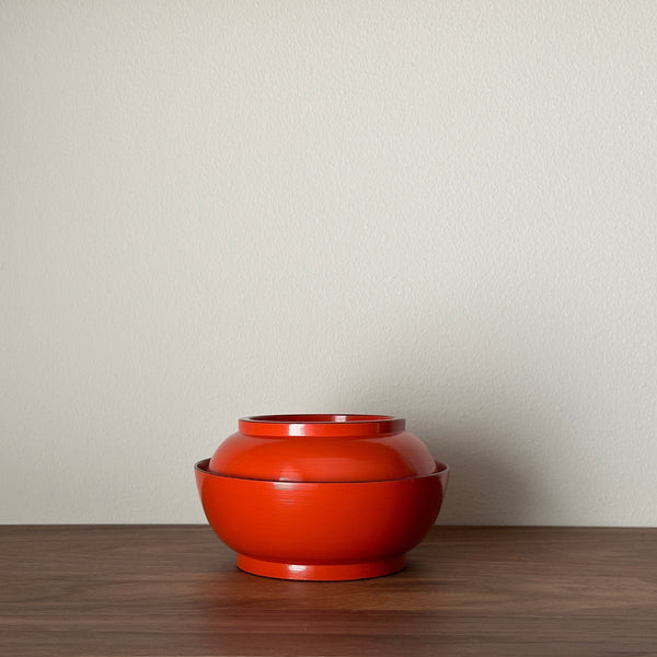 Antique lacquerware Bowl with lids #5 | Japanese Vintage