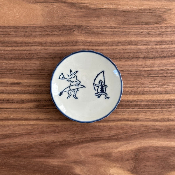 Chōjū-jinbutsu-giga Mamezara plate #60D | Japanese Vintage