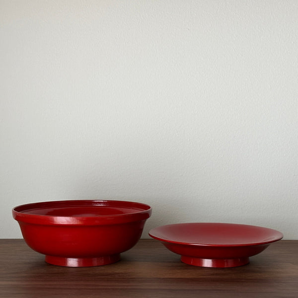 Antique lacquerware Bowl with lids #6 | Japanese Vintage