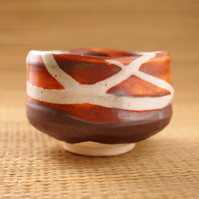Minoyaki Red Matcha Bowl