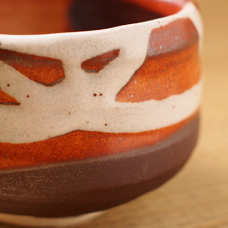 Minoyaki Red Matcha Bowl