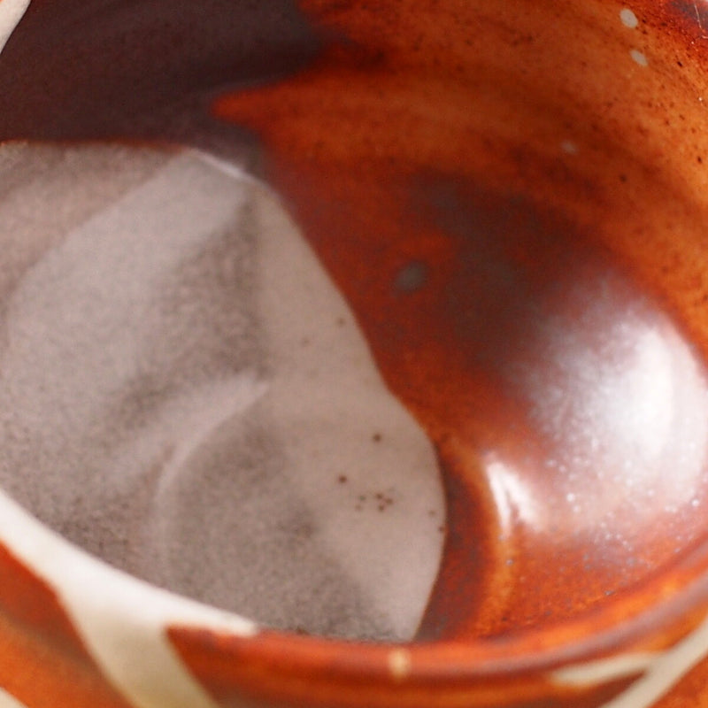 Minoyaki Red Matcha Bowl
