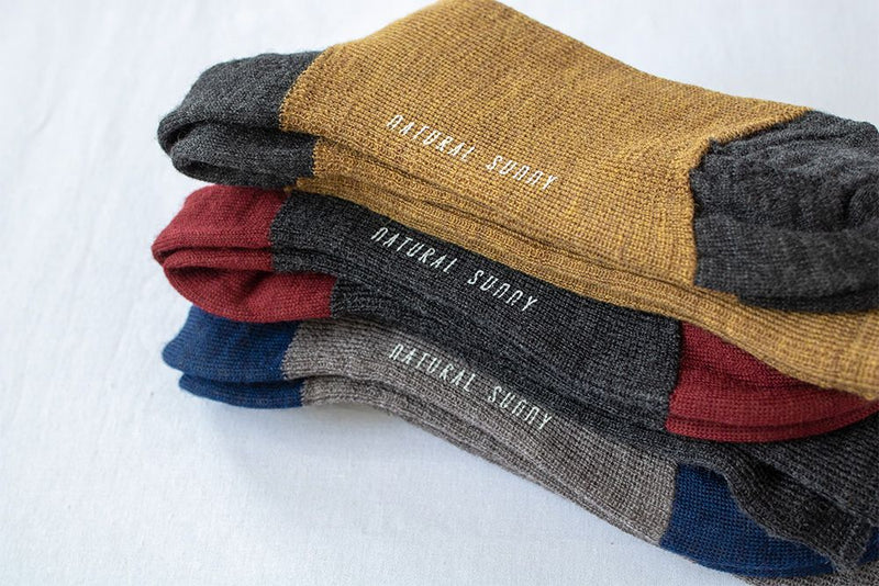 Silk and wool five-toe socks 2 in 1 | two tone