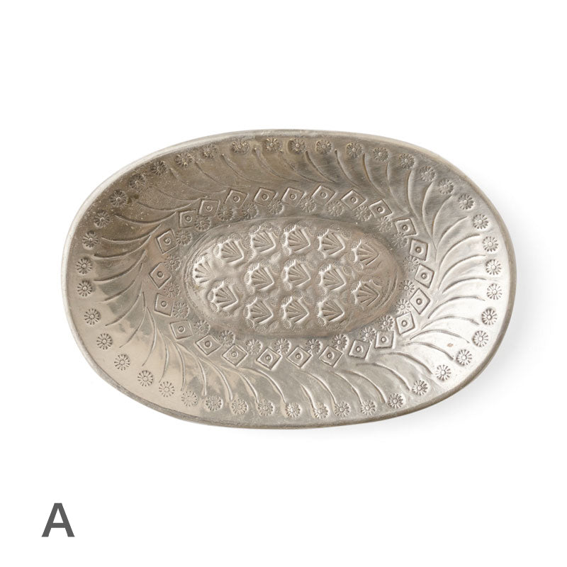 Indian brass tray Silver | AMABRO