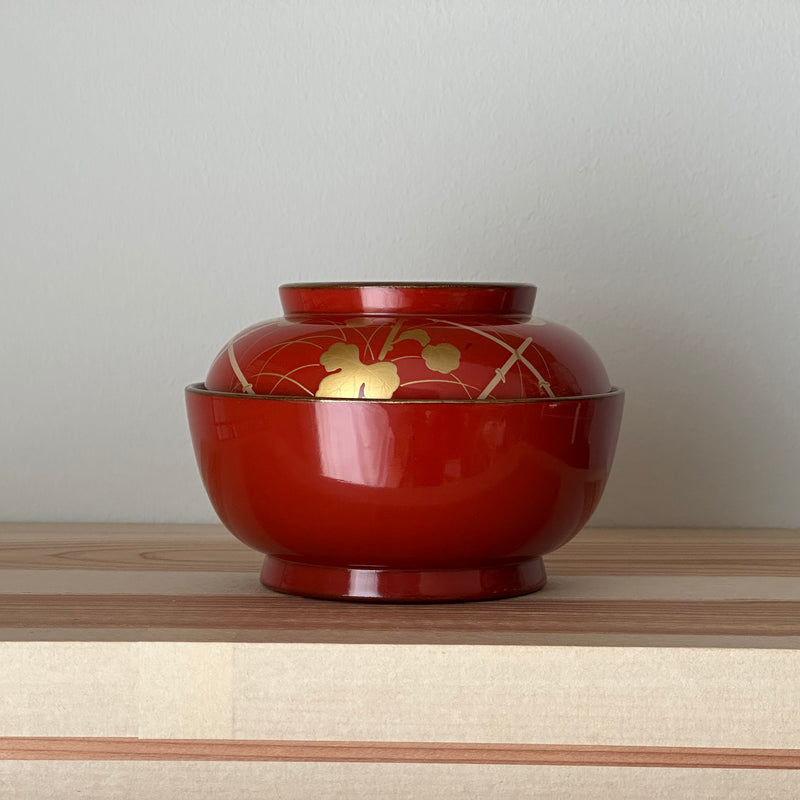 Antique lacquerware Bowl with lids #8 | Japanese Vintage