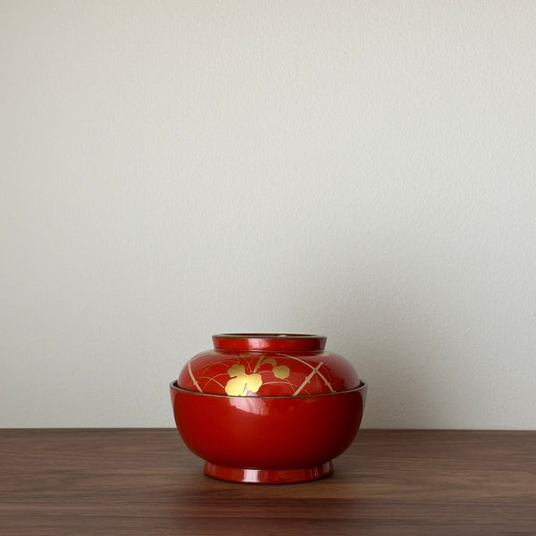 Antique lacquerware Bowl with lids #8 | Japanese Vintage