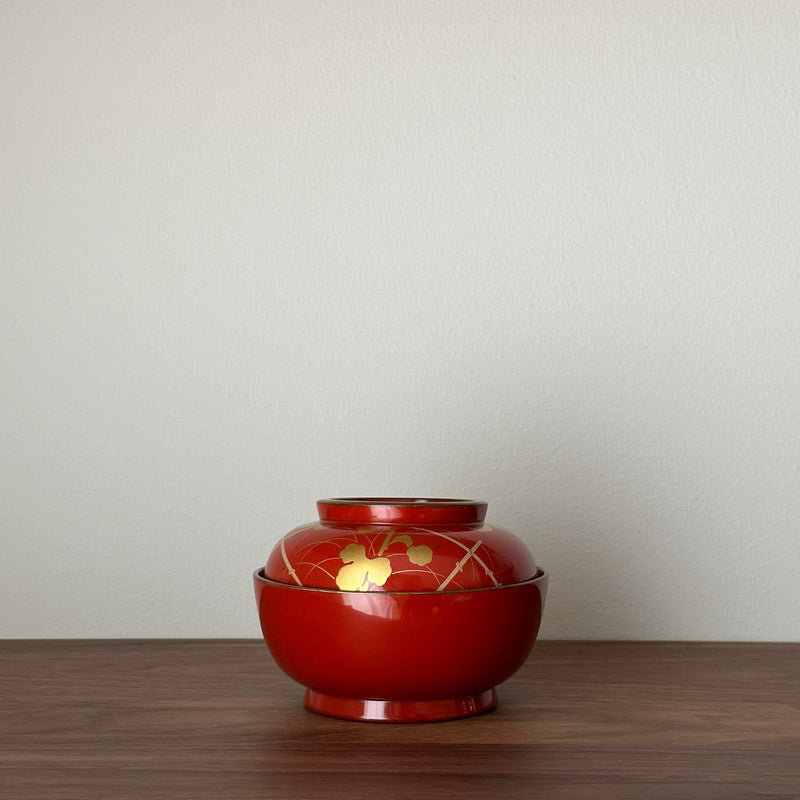 Antique lacquerware Bowl with lids #8 | Japanese Vintage