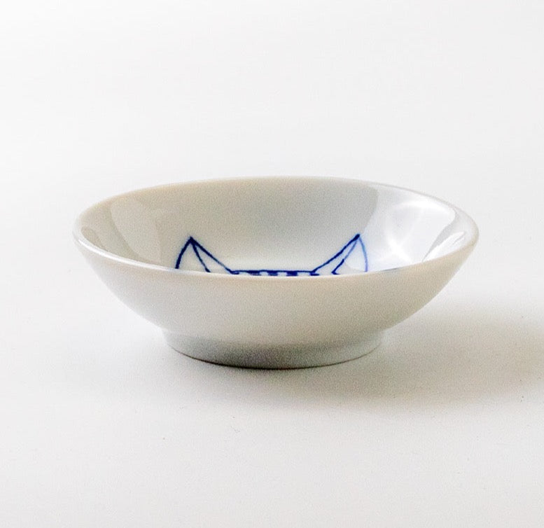 SHICHITA Mamezara 9 cm Set of 5 with wooden box | neko cat