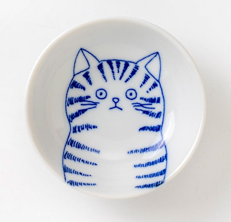 SHICHITA Mamezara 9 cm Set of 5 with wooden box | neko cat