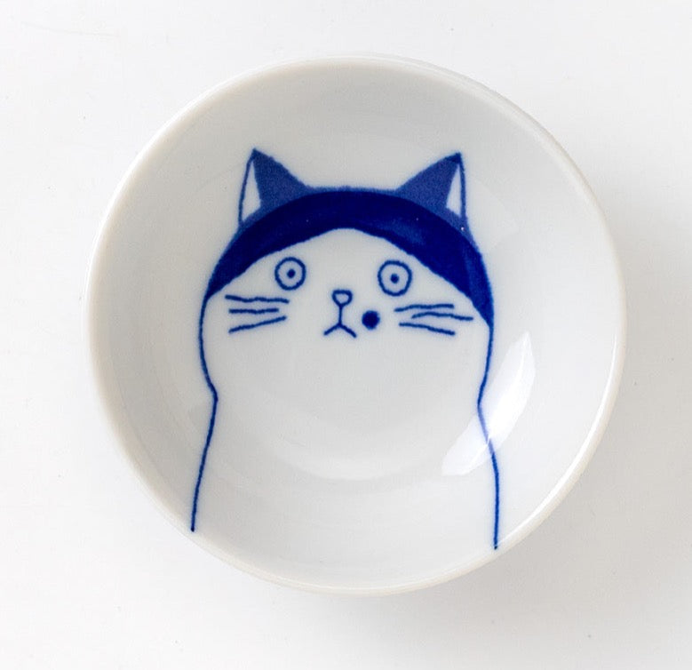 SHICHITA Mamezara 9 cm Set of 5 with wooden box | neko cat
