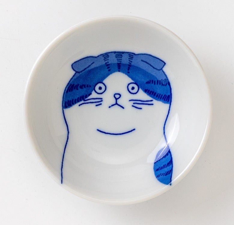 SHICHITA Mamezara 9 cm Set of 5 with wooden box | neko cat