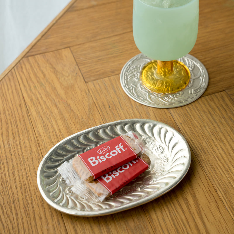Indian brass tray Silver | AMABRO