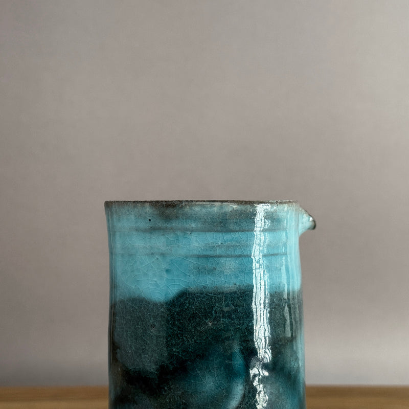 Blue Glaze Pouring Vessel | Handmade Shigaraki Ware