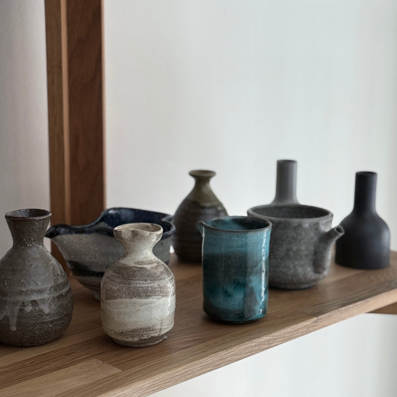 Blue Glaze Pouring Vessel | Handmade Shigaraki Ware