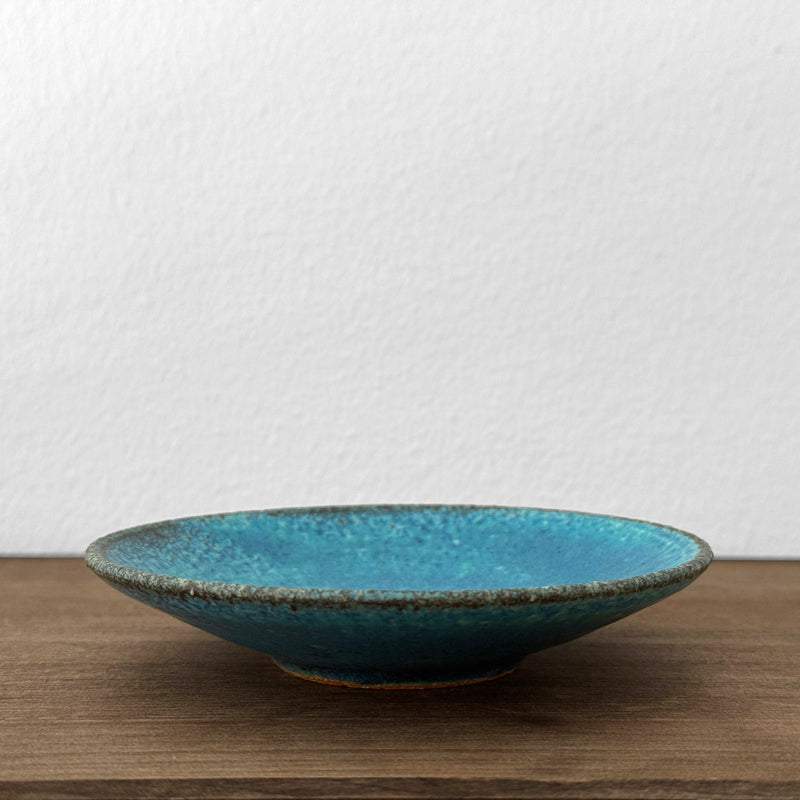 Blue glazed Mamezara Dish | Handmade Shigaraki Ware