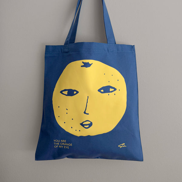 COTTON BAG BLUE | YOU ARE THE ORANGE OF MY EYE