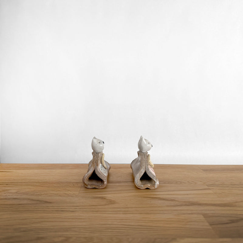 Cat Hina Pair Figurines | Japanese Vintage