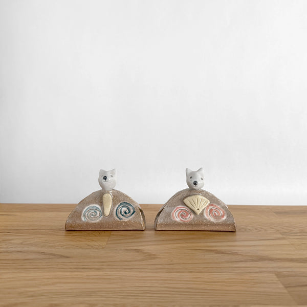 Cat Hina Pair Figurines | Japanese Vintage