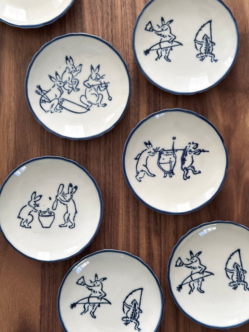Chōjū-jinbutsu-giga Mamezara plate A  | Japanese Vintage