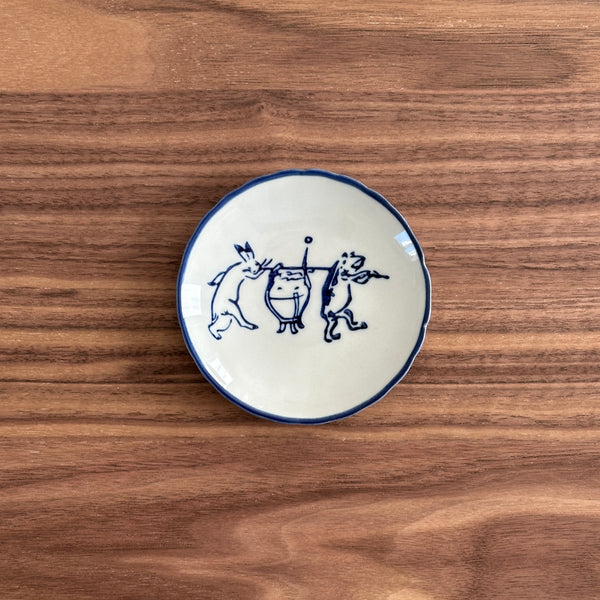 Chōjū-jinbutsu-giga Mamezara plate B | Japanese Vintage